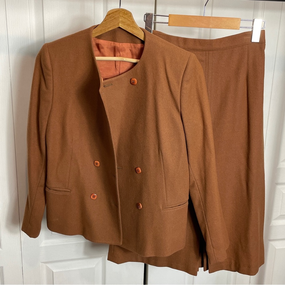 Wool Blend Jacket & Skirt Suit